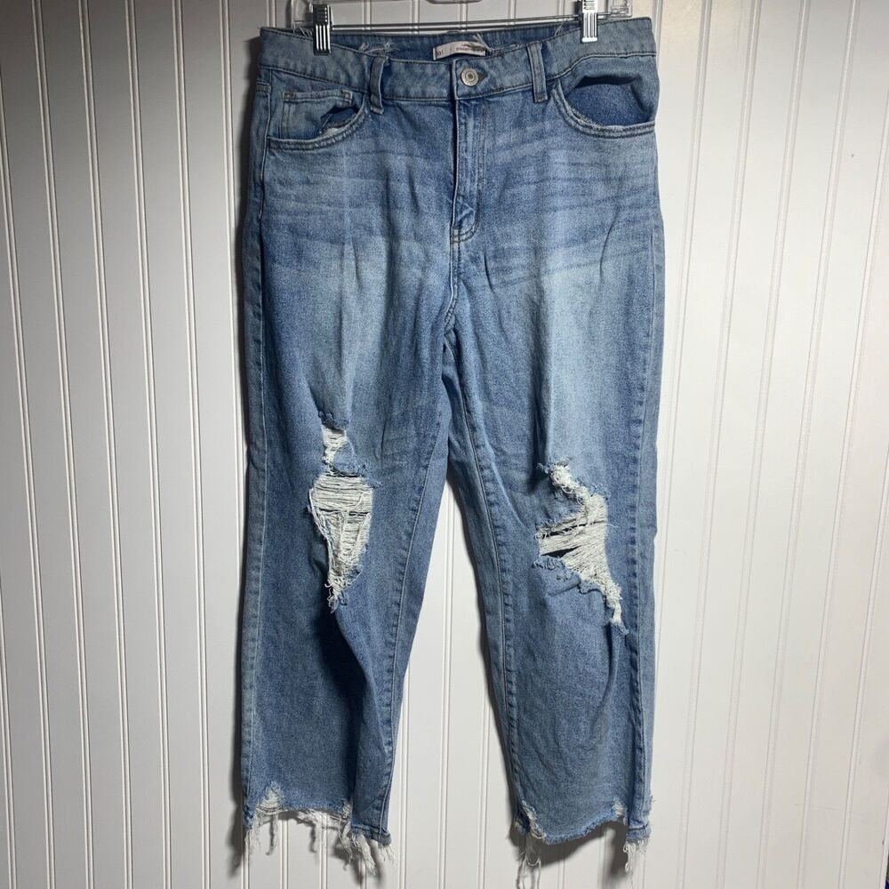 SO High Rise Straight Distressed Ripped Jeans Women's Size 13 / 31W High Rise